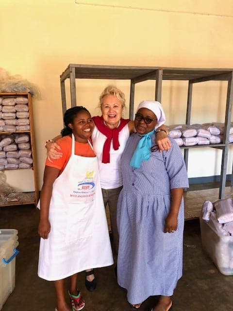 Carolina with bakers in Rwanda