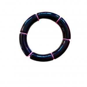 bangle in black with pink spacers