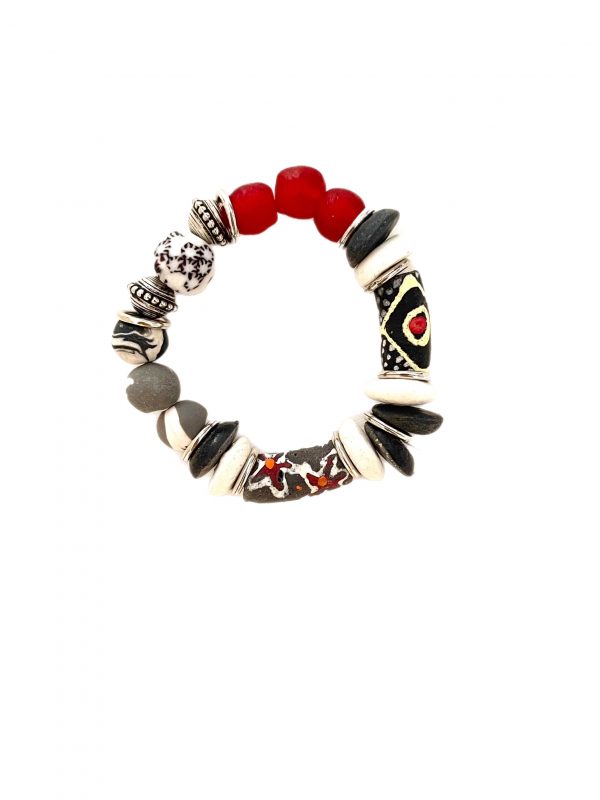 handpainted krobo bead bracelet