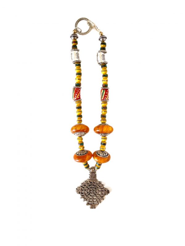 bespoke necklace with Ghana glass beads