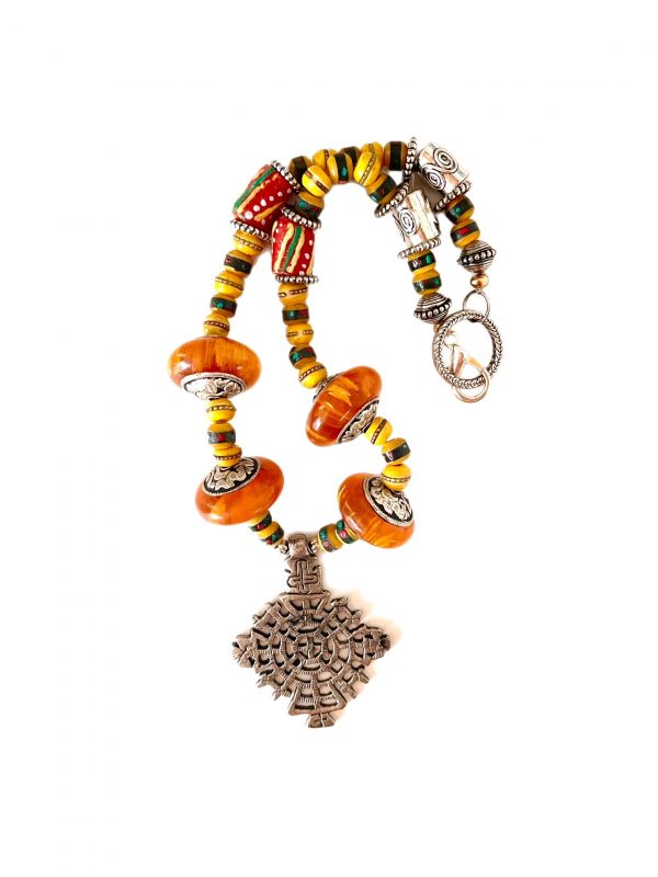 bespoke necklace with Ghana glass beads