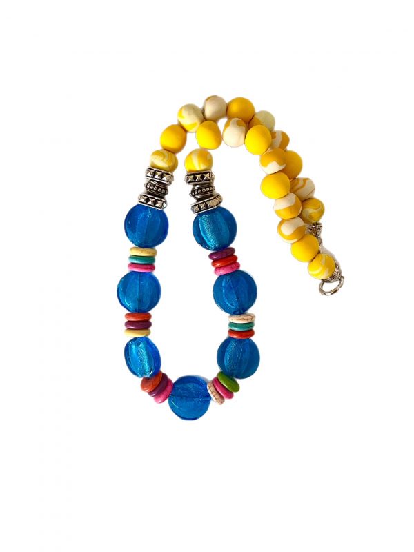 handmade necklace with Ghana Glass beads