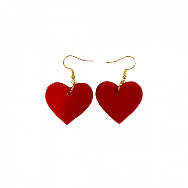 artists clay heart earrings
