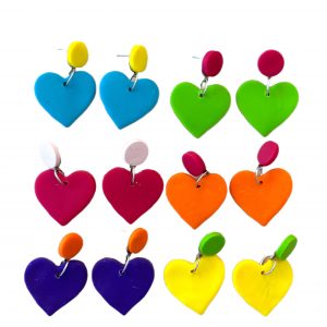 heart earrings with complementary posts