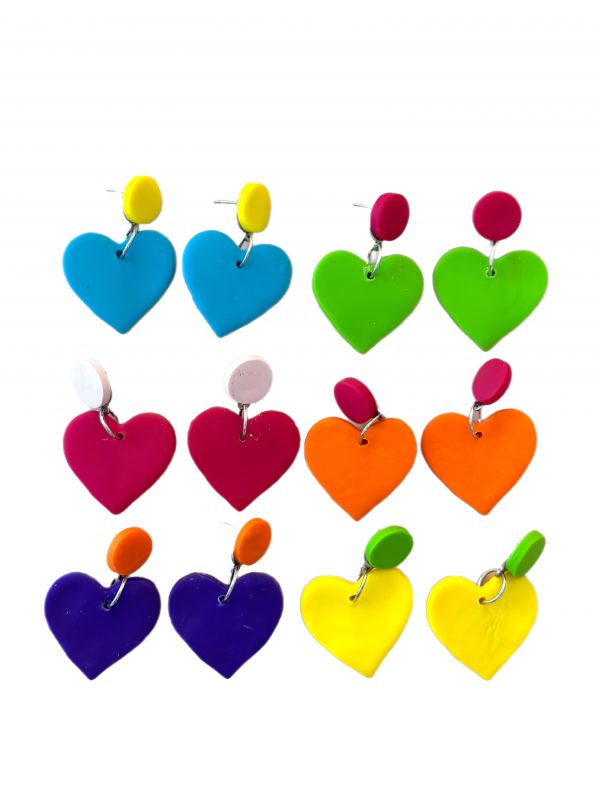 heart earrings with complementary posts