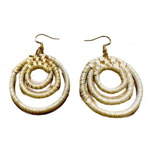 woven natural rattan earrings