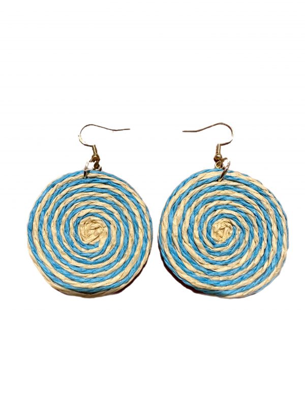 Woven earrings in swirl pattern