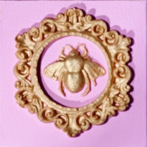 Queen Bee Intaglio on Pink